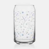 Blaue Lila Hübsche Wildblumen Blumenmuster Dosenglas (Rückseite)