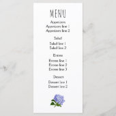 Blaue, lila Hydrangea Blume Hochzeitskarte Menükarte (Rückseite)