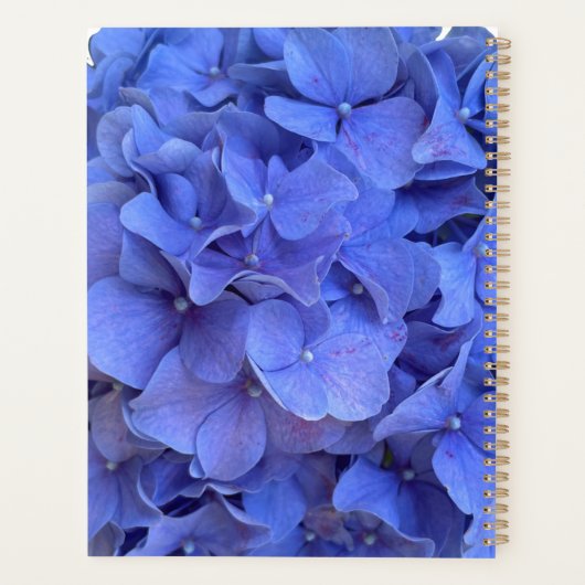 Blaue lila Hydrangeas-Blütenblumen für sie Planer (Rückseite)
