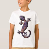 Blaue lila kletternde Gecko-Eidechse T-Shirt (Vorderseite)