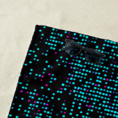 Blaue Lila Leuchtpunkte auf Schwarzstrand Handtuch (Beispiel)