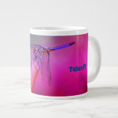 Blaue Lila Libelle Jumbo-Tasse (Vorderseite Rechts)