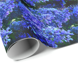 Blaue lila Lila romantisches blaues Foto mit Blume Geschenkpapier