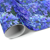 Blaue lila Lila romantisches blaues Foto mit Blume Geschenkpapier (Rolleneckpunkt)