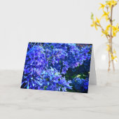 Blaue lila Lila romantisches blaues Foto mit Blume Karte (Gelbe Blume)