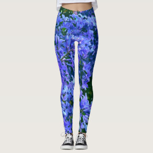 Blaue lila Lila romantisches blaues Foto mit Blume Leggings