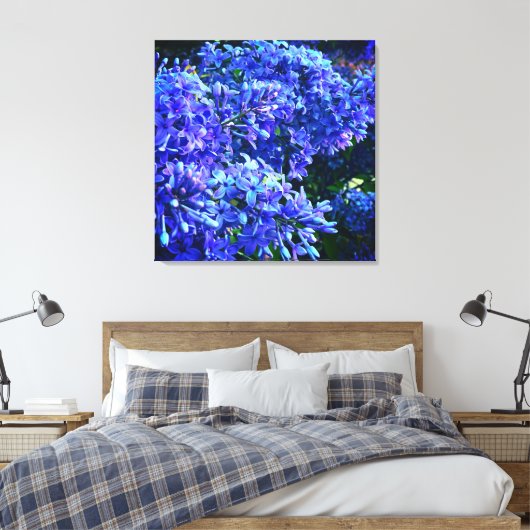 Blaue lila Lila romantisches blaues Foto mit Blume Leinwanddruck (Insitu (Schlafzimmer))