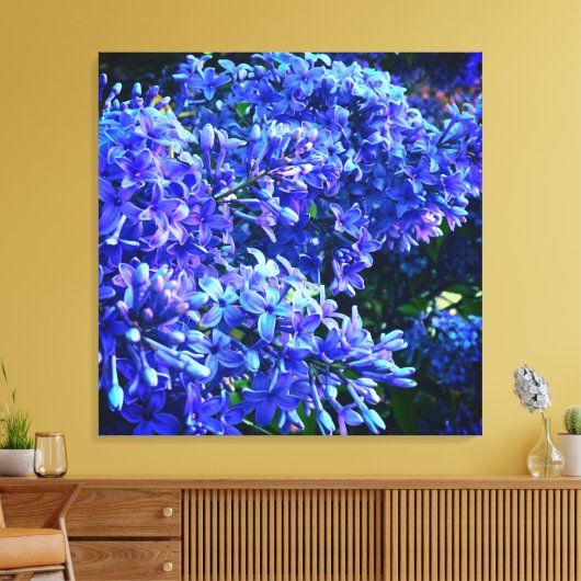 Blaue lila Lila romantisches blaues Foto mit Blume Leinwanddruck (Insitu (Wohnzimmer))