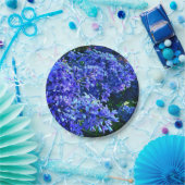 Blaue lila Lila romantisches blaues Foto mit Blume Pappteller (Party)