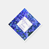 Blaue lila Lila romantisches blaues Foto mit Blume Serviette (Ecke)