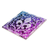 Blaue Lila Lilie Fliese (Seite)