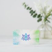 *~* Blaue Lila Lotus-Rays Reiki Energy Healing Visitenkarte (Stehend Vorderseite)