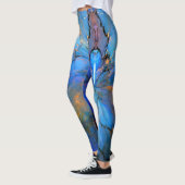 Blaue lila Marmorplatte abstrakter Scifi-Legg Leggings (Links)