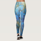 Blaue lila Marmorplatte abstrakter Scifi Leggings (Rückseite)