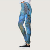 Blaue lila Marmorplatte abstrakter Scifi Leggings (Links)