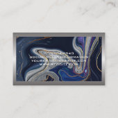 Blaue Lila Marmorplatte Visitenkarte (Rückseite)