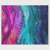 Blaue lila Marmorwellen Geschenkpapier (Flach)