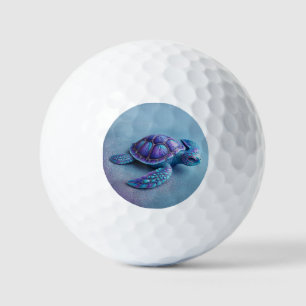 Blaue Lila Meeresschildkröte Farbige Meeresschildk Golfball