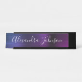 Blaue Lila Metallic FoxTown Factory Stores Schreibtischnamensplakette (Vorderseite )