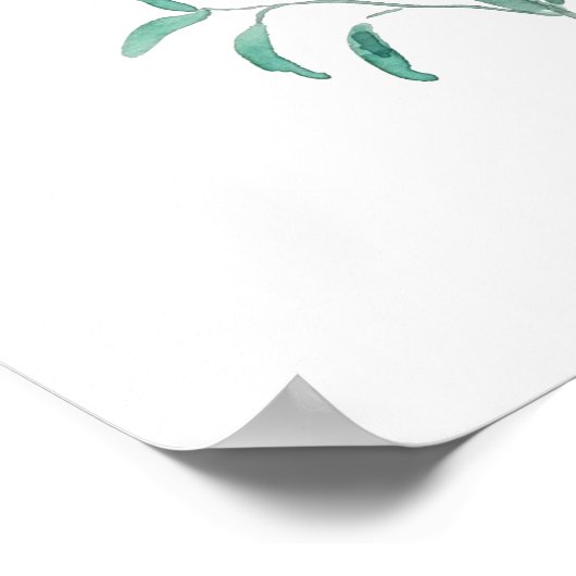 Blaue lila Plumbago auriculata Blume Wasserfarbe Poster (Ecke)