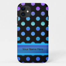 Blaue lila Punkte auf Schwarzem