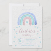 Blaue Lila Regenbogenhaube Einladung (Vorderseite)