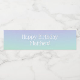 Blaue Lila Regenbogenleuchten Geburtstag von Jungs Wasserflaschenetikett