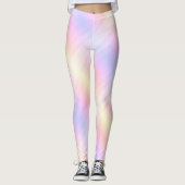 Blaue Lila rosa gelbe Streifen Vorlage Moderne Leggings (Vorderseite)
