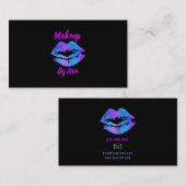 Blaue Lila rosa gestrichene Lippen Makeup Artist Visitenkarte (Vorne/Hinten)