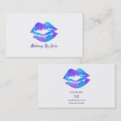 Blaue Lila rosa gestrichene Lippen Makeup Artist Visitenkarte (Vorne/Hinten)