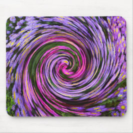 Blaue Lila-rosa Mums Swirl Mousepad