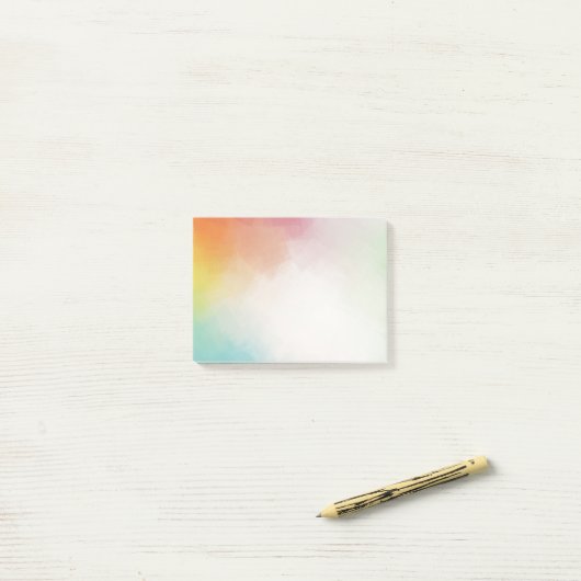 Blaue Lila Rosa Rosa Gelbe Abstrakte Kunst Post-it Klebezettel (Auf Schreibtisch)