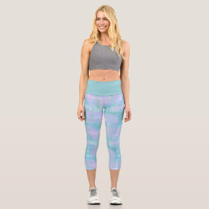 Blaue Lila rosa Wasserfarbe Moderne Capri Leggings