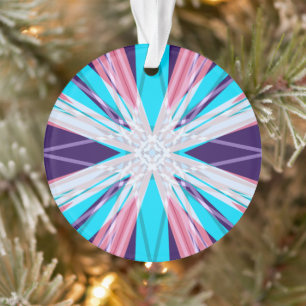 Blaue Lila rosa Winterschneeflocke Festlich Ornament