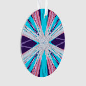 Blaue Lila rosa Winterschneeflocke Festlich Ornament (Vorderseite)