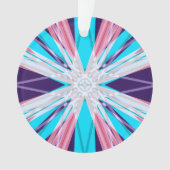 Blaue Lila rosa Winterschneeflocke Festlich Ornament (Vorderseite)