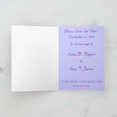 Blaue Lila Rose Einladung (Innenseite)