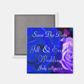 Blaue Lila Rose Magnet (Vorderseite/Rückseite)
