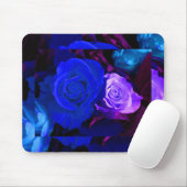 Blaue Lila Rose Mousepad (Mit Mouse)