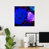 Blaue Lila Rose Poster (Heimbüro)