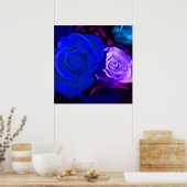 Blaue Lila Rose Poster (Küche)