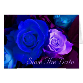 Blaue lila Rose Save the Date