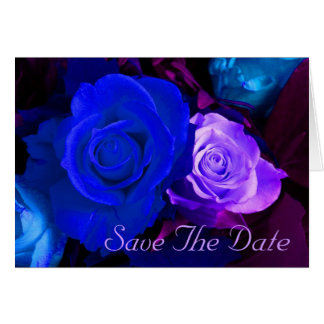 Blaue lila Rose Save the Date