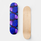 Blaue Lila Rose Skateboard - Anpassbar (Vorderseite)