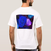 Blaue lila Rose T-Shirt (Rückseite)