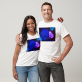 Blaue lila Rose T-Shirt (Unisex)