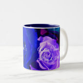 Blaue Lila Rose Zweifarbige Tasse (VorderseiteRechts)