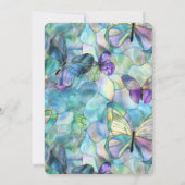 Blaue Lila Schmetterlinge 16. Geburtstag Einladung (Rückseite)