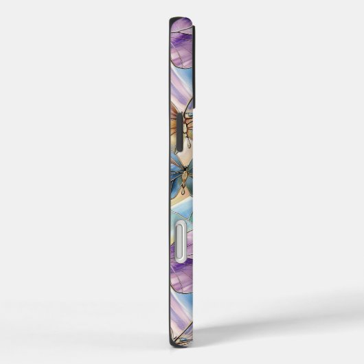 Blaue Lila Schmetterlinge Case-Mate iPhone Hülle (Rückseite / Rechts)