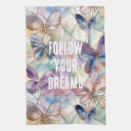 Blaue Lila Schmetterlinge Geschirrtuch (Vertikal)